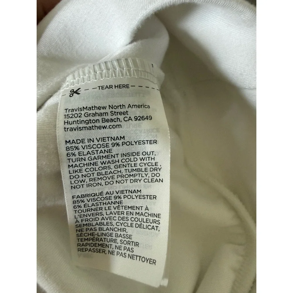 TravisMathew White V-Neck Sweater Vest Viscose Blend Womens Size Medium Golf
